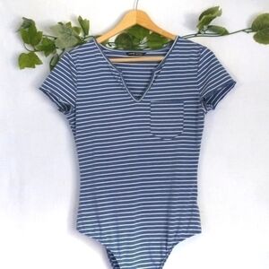 SHEIN Striped Bodysuit 90"s Y2K Size Medium